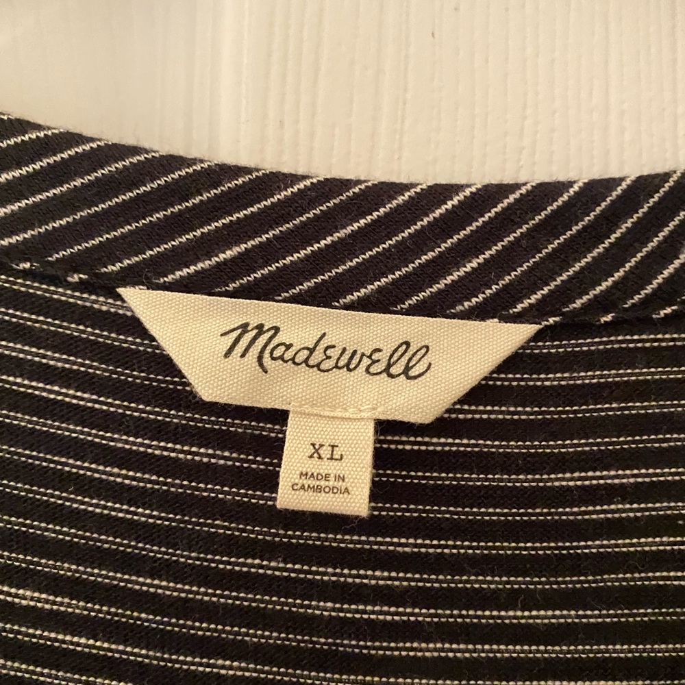 Never worn MADEWELL knit maxi.  Black with cream stripes